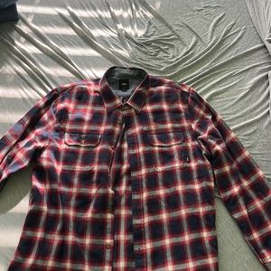 Vans Men’s Large flannel Navy blue and red